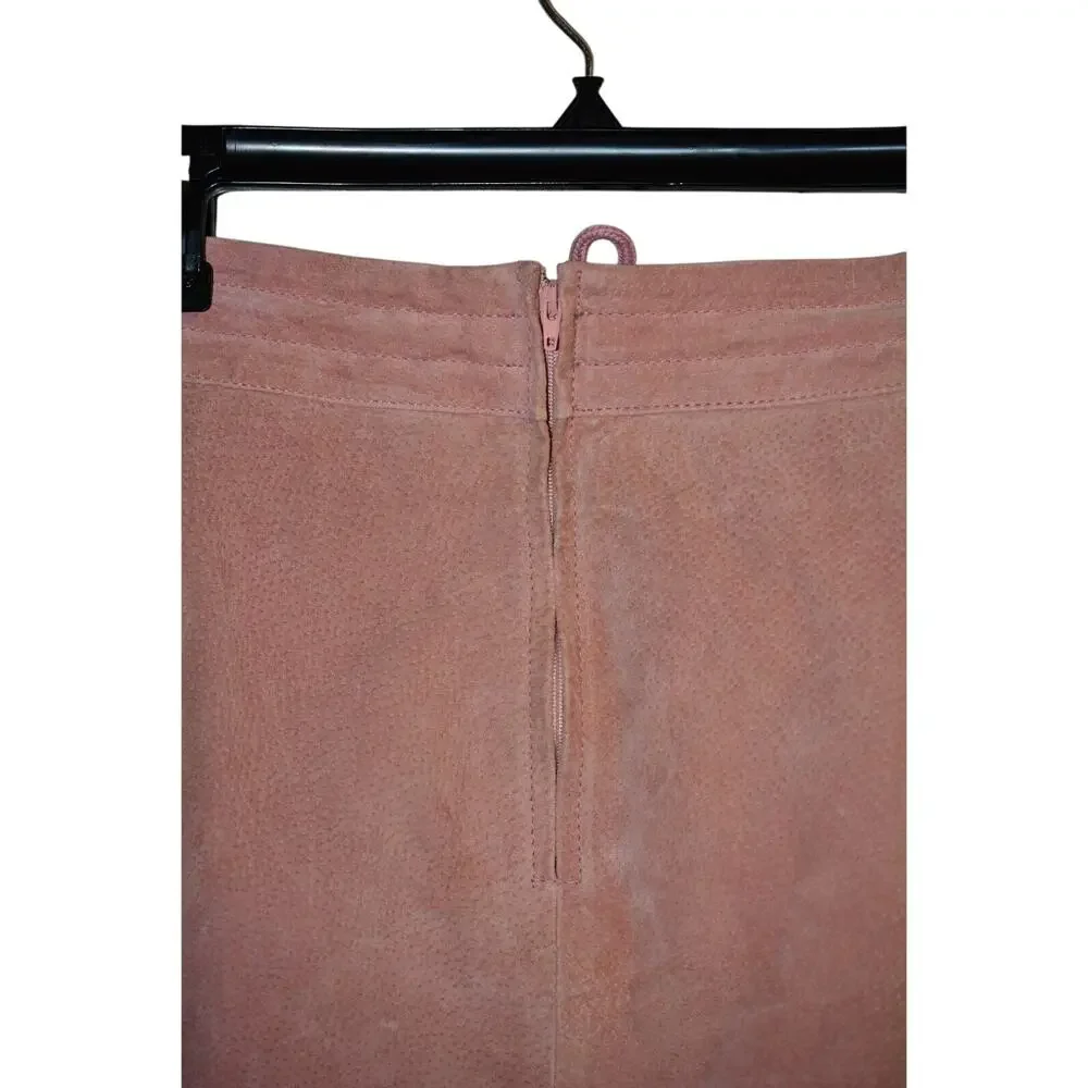 WILSONS LEATHER MAXIMA 12 Mini Skirt Mauve Pink Suede LINED NWT Rare